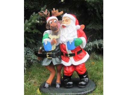 zahradní dekorace z polyesteru Santa s losem Z49 welt