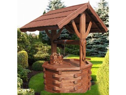zahradni dekoracni studna z dreva