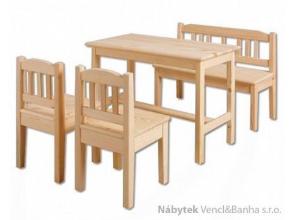 dětský dřevěný jídelní set 1S+2K+1L AD240/241/242 pacyg