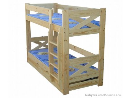 dřevěná patrová postel masivní Unikat chalup