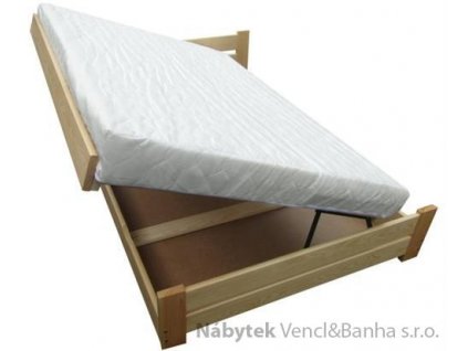 Dřevěná jednolůžková postel s úložným prostorem Florencja Chalupa