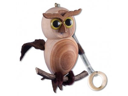 Dřevěná dekorace hračka na pružině Sova GD410 pacyg