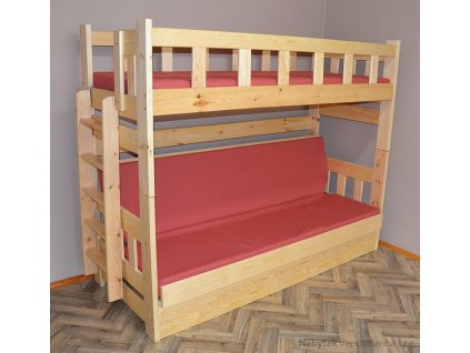 dřevěná patrová postel masivní rozkládací Floryda chalup