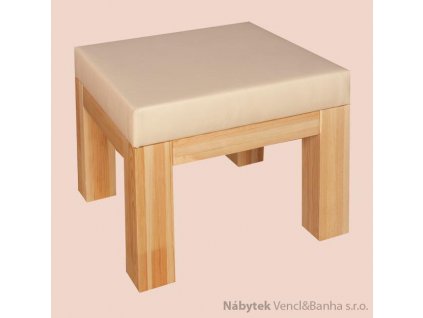 dřevěný polstrovaný taburet malý Del Sol z masivního dřeva borovice drewfilip 10