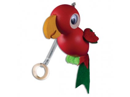 Dřevěná dekorace hračka na pružině Papoušek GD405 pacyg