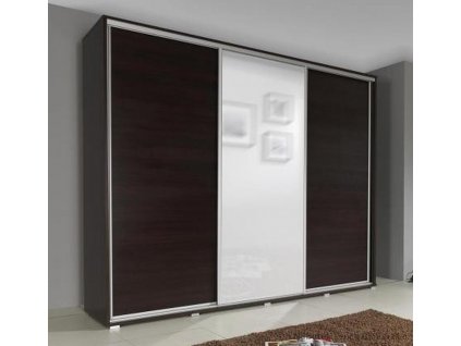 Moderní šatní skříň s posuvnými dvířky se zrcadlem Silver Maridex