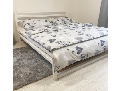 Povlečení bavlna šedé srdce Harmonia