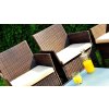 Zahradní nábytek z ratanu COMODO hnědý  4dílný ratanový set s polstry a stolkem