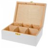 Dřevěná krabička s přihrádkami na čaj H6
