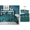 Bavlněné povlečení 140x200 mořská zelená květinová vzor 3845 B Detex