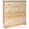 Dřevěná komoda z masivního dřeva borovice Komoda 15 Jandr