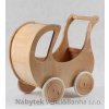 dětská dřevěná hračka dřevěný kočárek pro panenky s okénkem elm