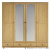 Dřevěná šatní skříň čtyřdveřová z masivního dřeva borovice SF120 Pacyg