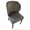 Dřevěná čalouněná jídelní židle SHELLY, samet šedý, černé nohy skladem