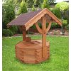 Dřevěná zahradní dekorační studna 3 – průměr 100 cm, masivní dřevo