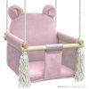 dětská dřevěná závěsná houpačka, polstrovaná Nati Bear pink