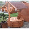 Dřevěná zahradní dekorační studna 1 – průměr 120 cm, masivní dřevo