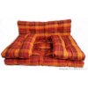 polstry na zahradní nábytek, polstry na paletový nábytek s opěrkou a polštáři oranžovo červená kostka lkv