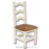 dřevěná rustikální stylová jídelní židle z masivního dřeva borovice Mexicana SIL04bíla/dub euromeb