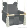 dětská dřevěná závěsná houpačka, polstrovaná Nati Bear graphite