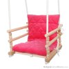 dětská dřevěná závěsná houpačka, polstrovaná Samet tmavě růžová mixdre