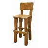 Dřevěná barová stolička MAX z masivu (hoker)  Masiv | rustikální styl | pevná konstrukce