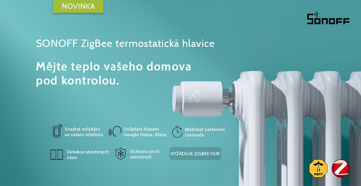 Sonoff ZigBee termostatická hlavice