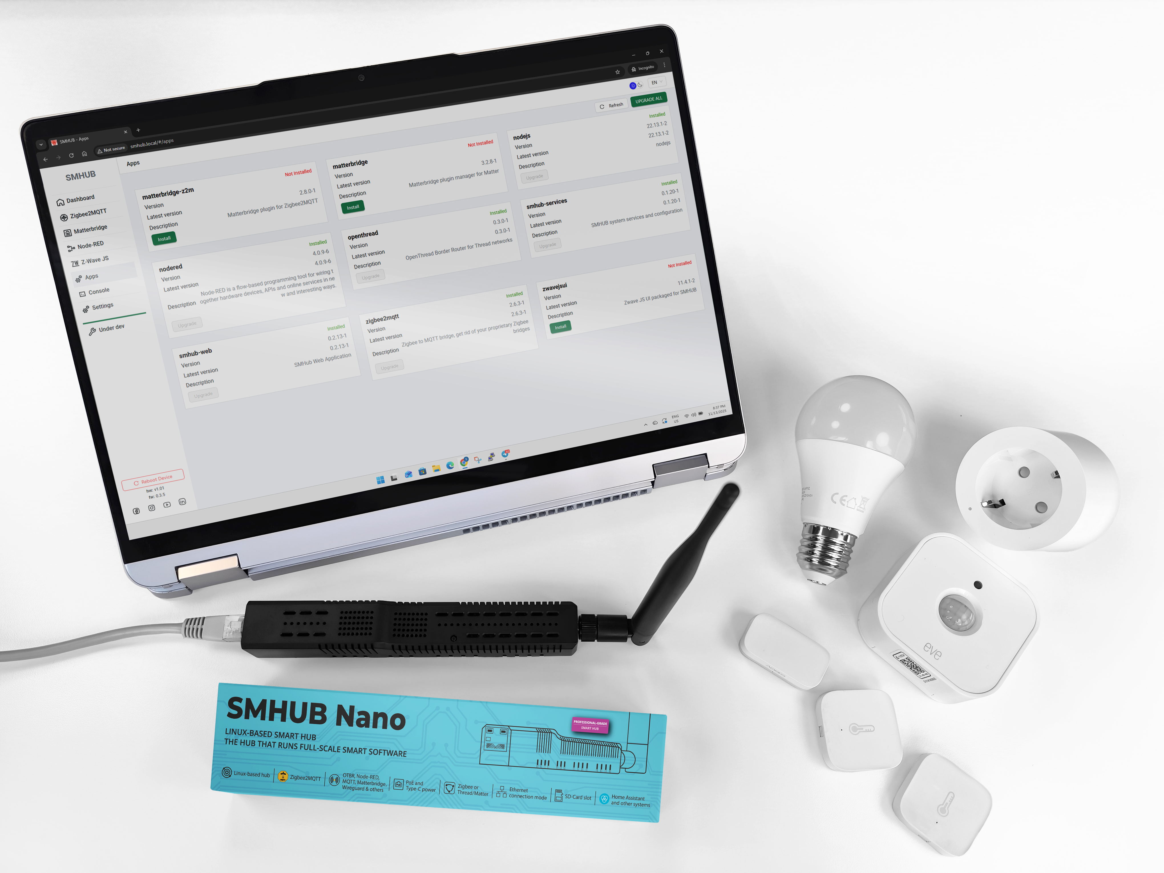 SMLIGHT SMHUB Nano MG24 – produktová fotografie zařízení