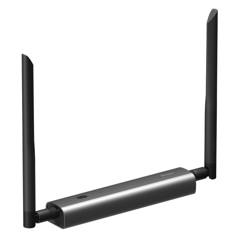 Z-Wave 800 dongle Sonoff Dongle-MZG23 z šedého hliníku se dvěma vztyčenými anténami