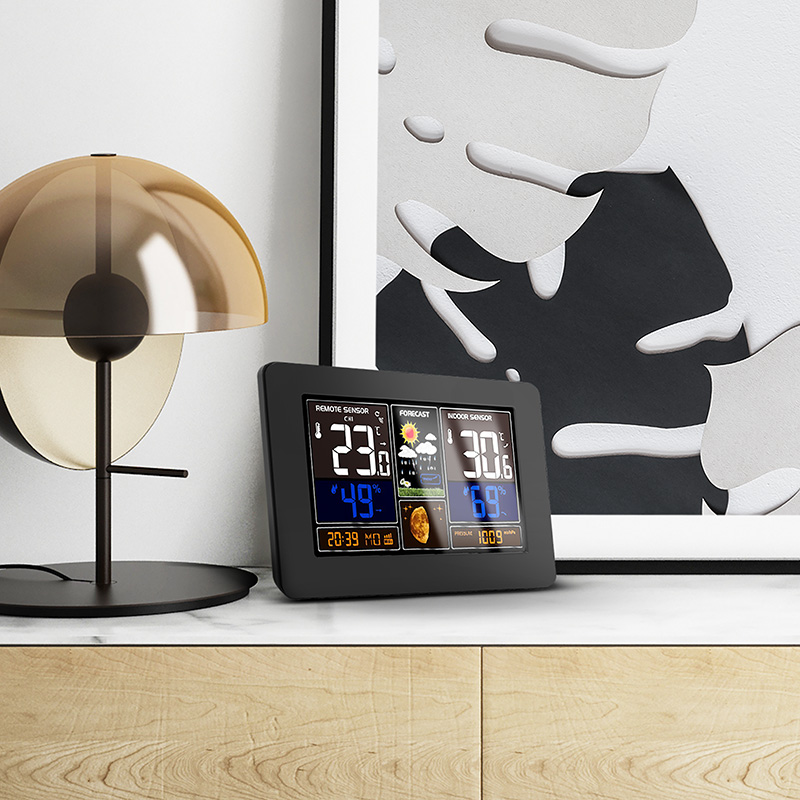 Solight Tuya WiFi meteostanice – hlavní jednotka s barevným LCD displejem