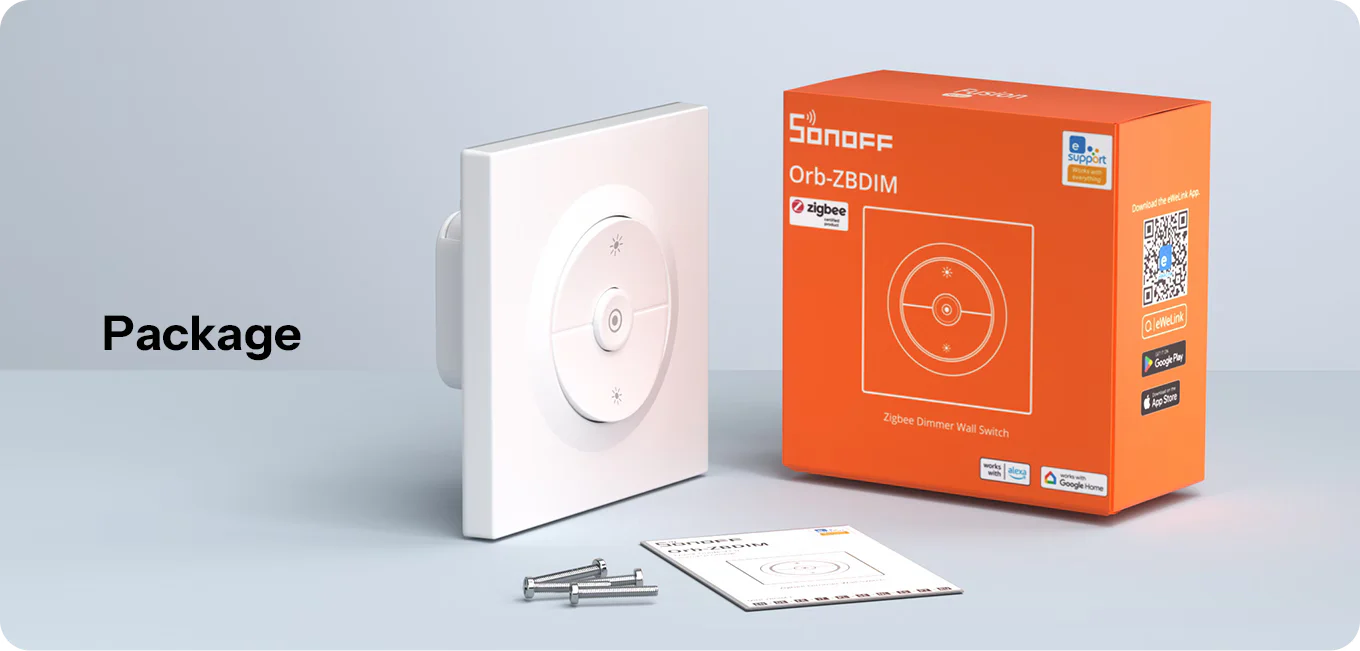 Sonoff Orb-ZBDIM – přehled balení a základních prvků produktu