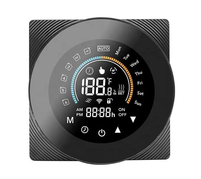 WiFi termostat eWeLink – černý, kulatý, beznapěťový výstup pro kotle