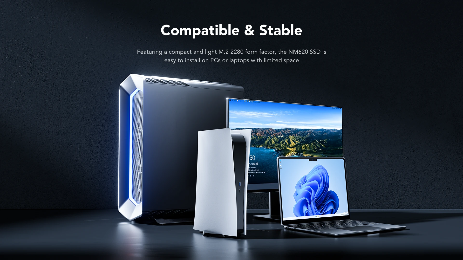 Detail NVMe SSD Lexar NM620 bez chladiče