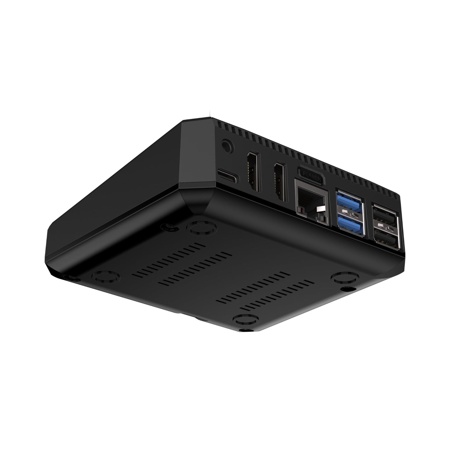 Argon ONE V3 Case – zadní panel s přesměrovanými porty