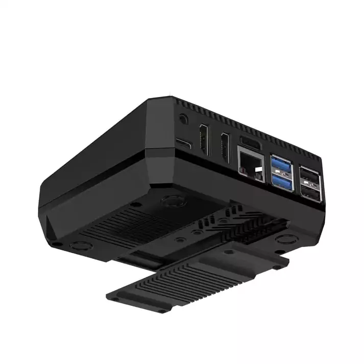 Argon ONE V3 M.2 NVMe case – otevřená konstrukce s NVMe slotem a chlazením
