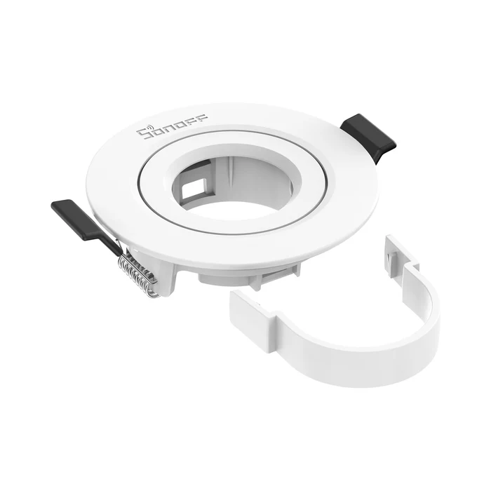 Adaptér Sonoff CMSH06 a vedle něj samostatný přídržný třmen pro zajištění senzoru přítomnosti