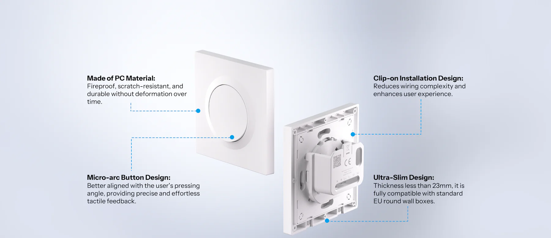 SONOFF E1GS – designový nástěnný spínač