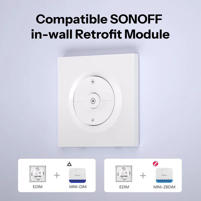 Kompatibilita krytu EDIM s moduly SONOFF MINI-DIM a MINI-ZBDIM
