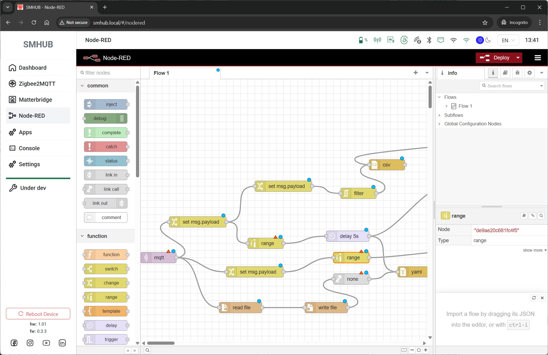 SMLIGHT SMHUB Nano MG24 – detail zařízení (USB / konektorová část, produktová fotografie)