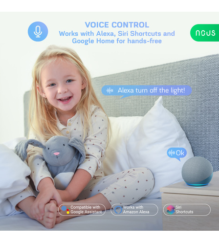 Hlasové ovládání světla přes chytrý reproduktor s podporou Google Assistant, Amazon Alexa a Siri Shortcuts