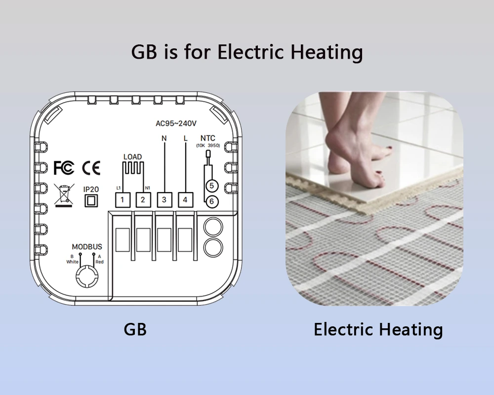 Zapojení termostatu – elektrické topení – GB