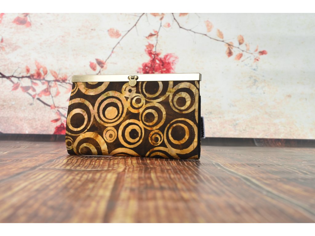 Rámečková peněženka - Hnědá batika