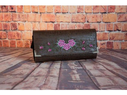 Velká vyšívaná peněženka - Růže