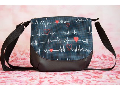 Dvoukomorová kabelka - EKG modré
