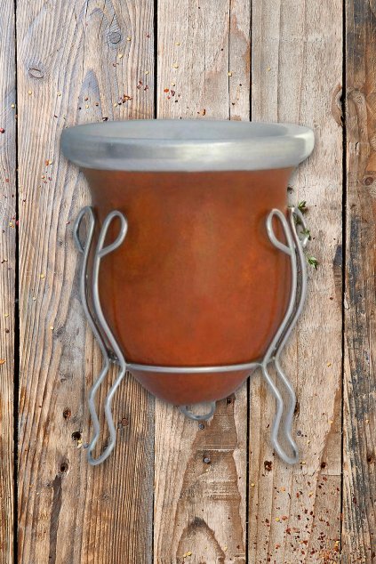 Calabaza z tykve se stojánkem na pití maté