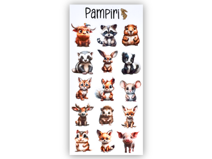 samolepky s lesními zvířátky