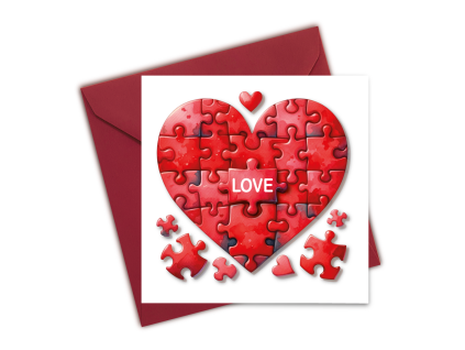 přání valentýnské srdce puzzle