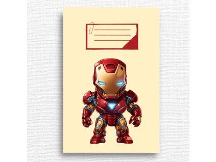 školní sešit s ironmanem