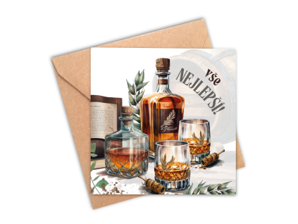 přání pánské s whiskey