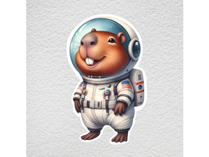 samolepka na zeď kapybara kosmonaut
